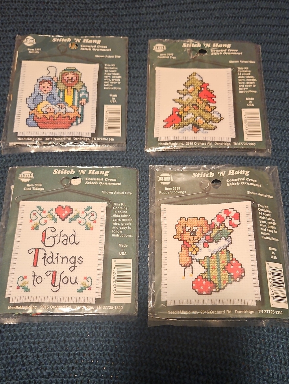Stitch 'N Hang Holiday Cross Stitch Ornament Kits - Assorted Colors